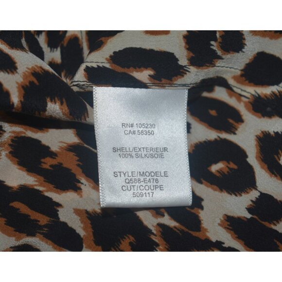 Equipment Femme Aubrey Silk Animal Leopard Print Shift Tunic Dress Pockets S - Picture 8 of 10